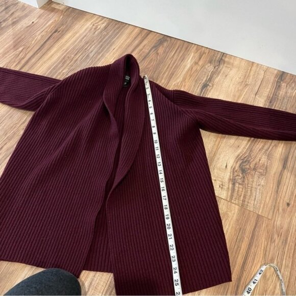 Eileen Fisher Chunky Knit Ribbed Wool Cardigan Sweater - Picture 6 of 8